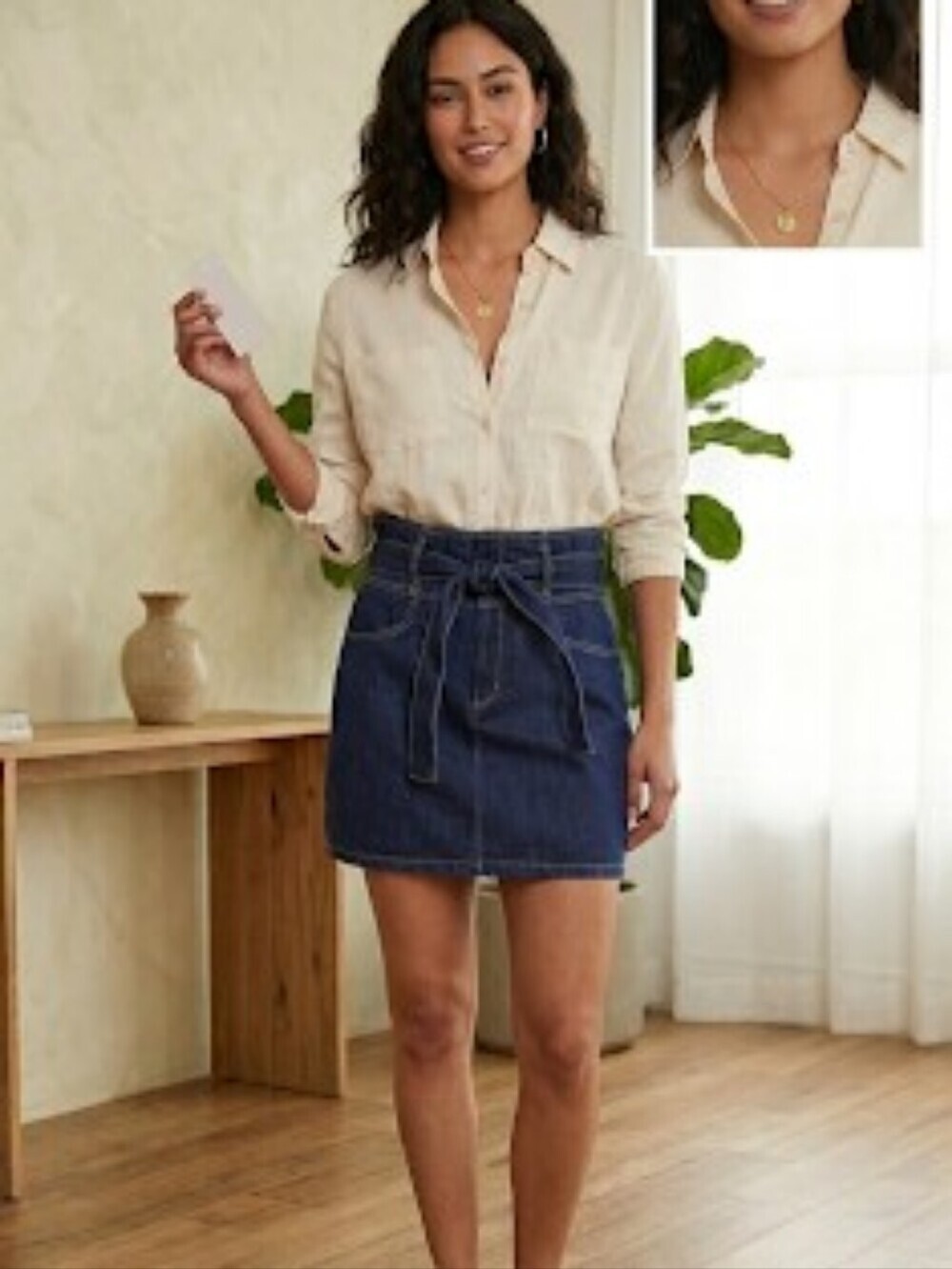 Dynamite Denim High Waisted Belted Skirt NWT Sz M